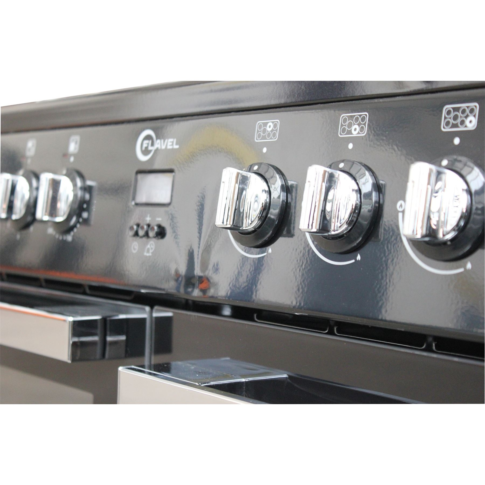 Flavel Milano100cm Dual Fuel Range Cooker MLN10FRK Black 7 Burners