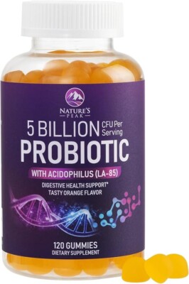 Probiotic Gummies for Women, Men & Teens 5 Billion CFUs, 6 Probiotic Strains GMP