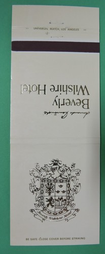 BEVERLY WILSHIRE HOTEL FOILITE MATCHBOOK COVER-BEVERLY HILLS CALIFORNIA - Imagen 2 de 3