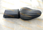 Motorcycle Real Leather Black + Pad Tuck and Roll Bates Style Seat SAME DAY SHIP