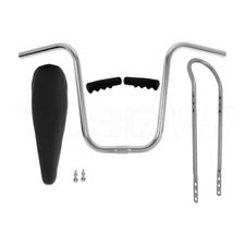 16" VINTAGE OG LOWIRDER BANANA SEAT W/LOWRIDER GRIPS SISSYBAR & HANDLEBAR BLACK