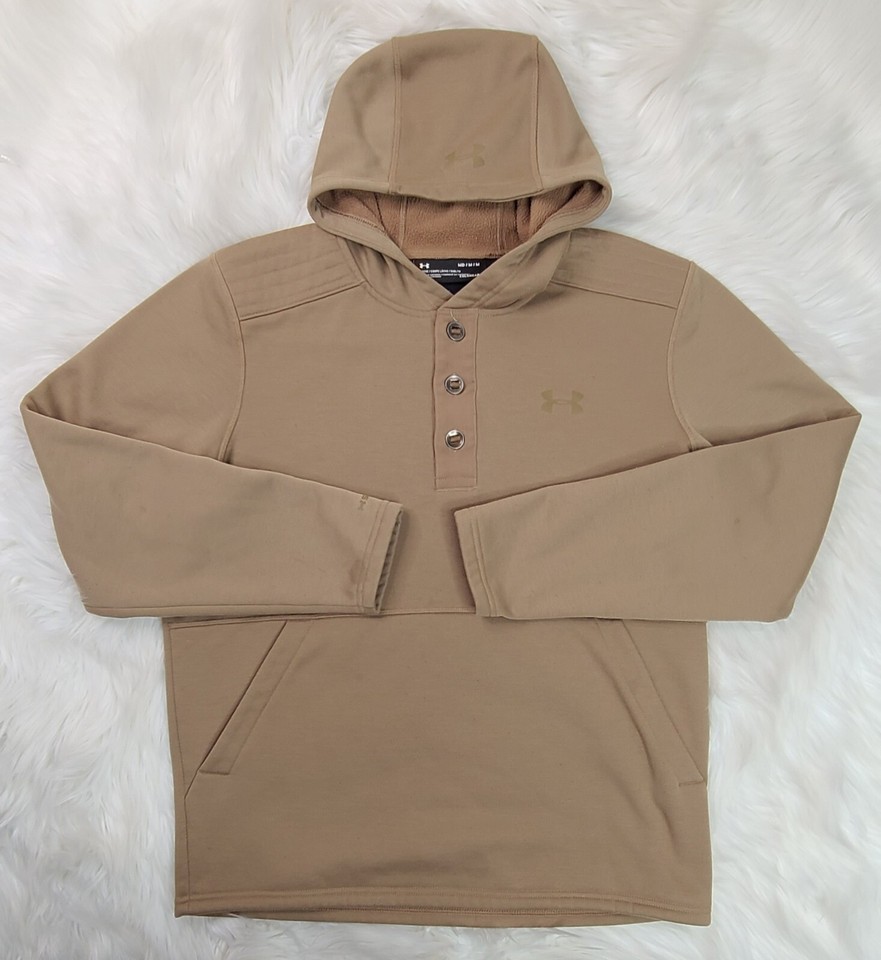 Under Armour Men Storm Quarter Button Hoodie Light Brown (M) ColdGear | eBay