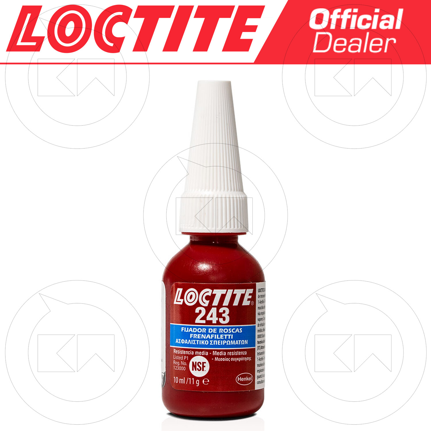 LOCTITE 243 ADESIVO FRENAFILETTI BLU MEDIA RESISTENZA BLOCCANTE DADI E BULLONI