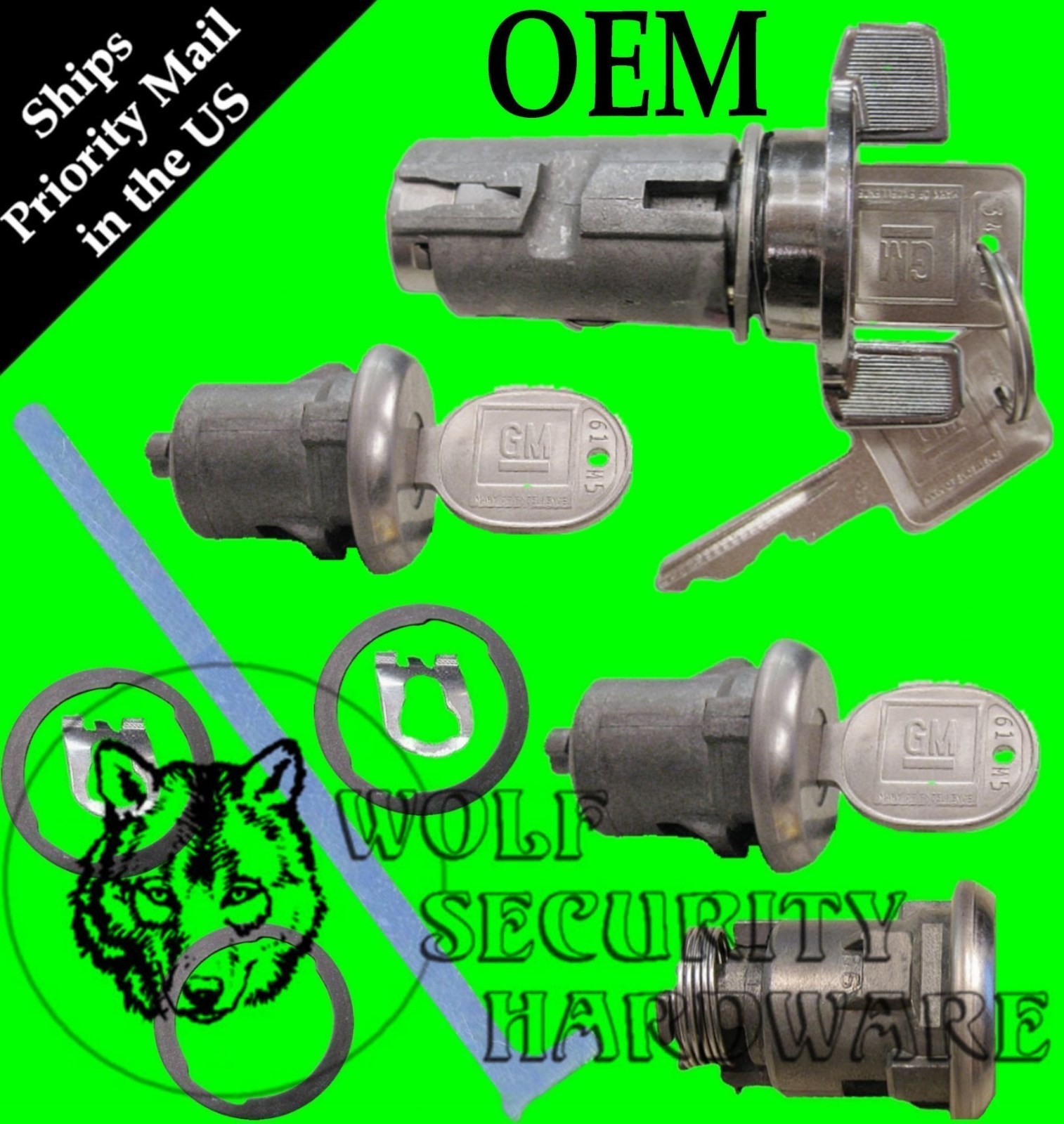 Buick Cadillac OEM Ignition Door Trunk Lock Switch Cylinder Set With GM