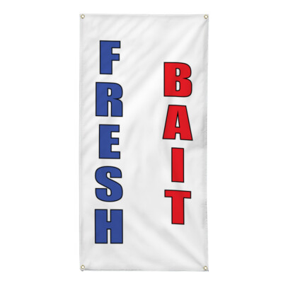 Vertical Vinyl Banner Multiple Sizes Fresh Bait Retail Outdoor
