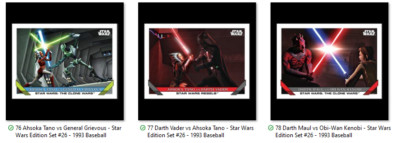 Star Wars Topps Throwback Thursday TBT Wrapper Art set single Pick your card set