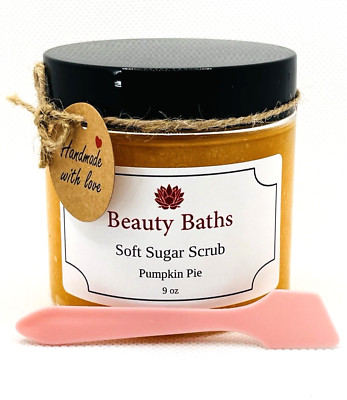 Pumpkin Pie Creamy Soft Sugar Scrub Exfoliating Body Scrub Handmade Gift for Her