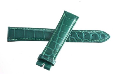 LOCMAN Women's 18mm x 16mm Green Alligator Watch Band Strap 