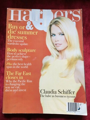 HARPERS & QUEEN mag April-1996 CLAUDIA SCHIFFER Gabrielle Anwar Emily Mortimer