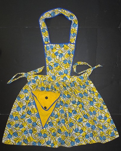 1950's 1960's Vintage MCM Cotton COOK'S KITCHEN APRON / Abstract Mod Atomic