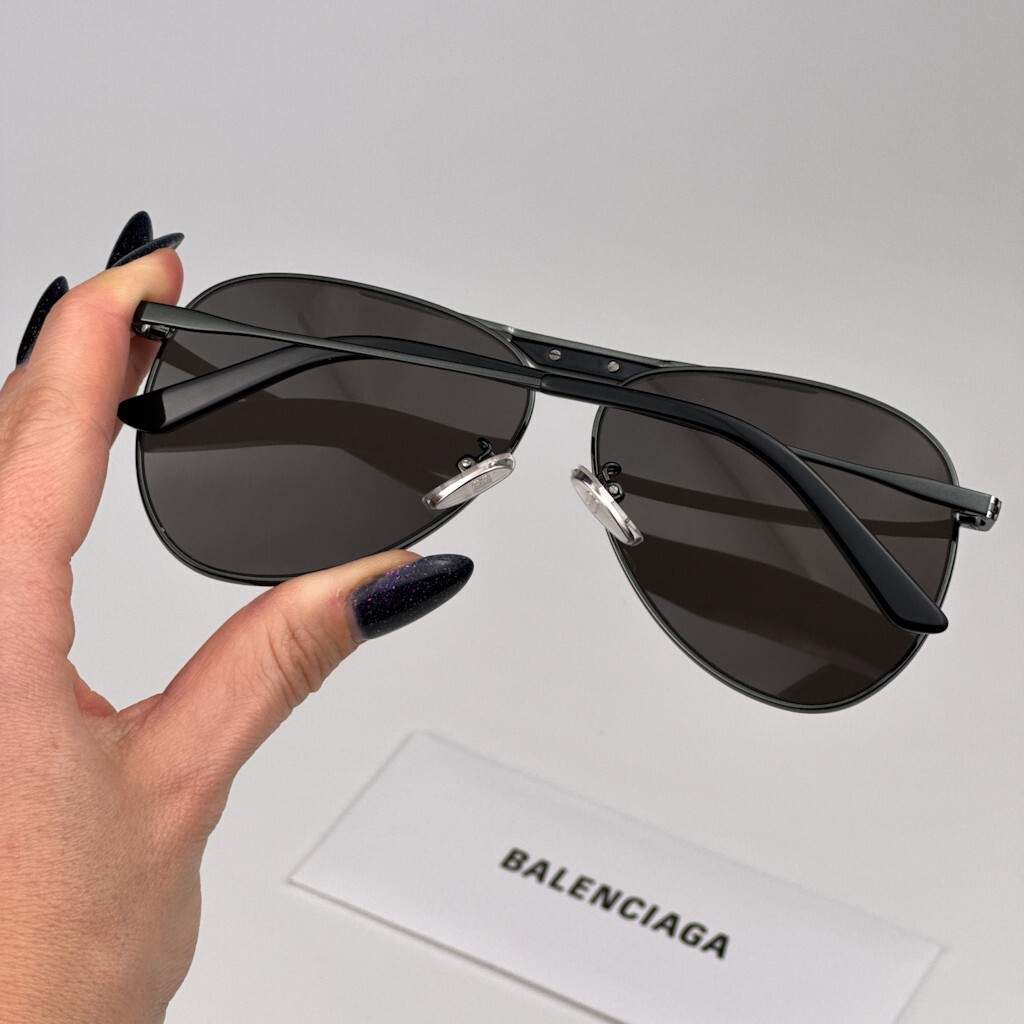 Balenciaga BB0244S 001 BRAND NEW Sunglasses Gray Pilot Unisex BB 0244S Balenciaga Women AUTHENTIC Sunglasses Grey Pilot BB0244S 001  main image 2