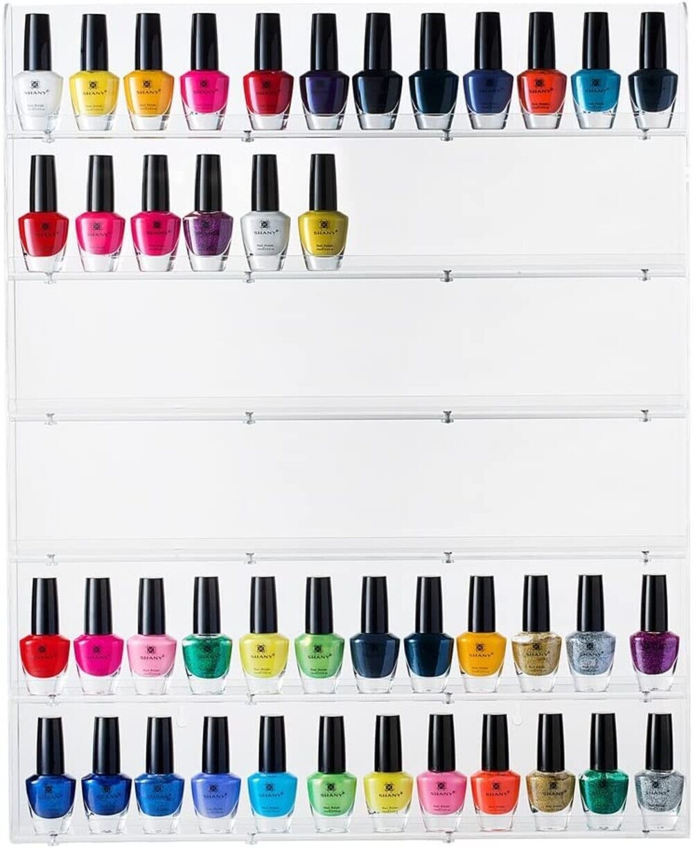 Clear Nail Polish Organizer Rack Holds Up To 102 Bottles