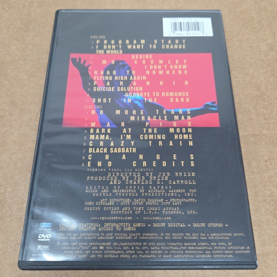 オールアバウトイブ　1991live DVD Ozzy Osbourne: Live and Loud (DVD, 1993) 74644915198| eBay
