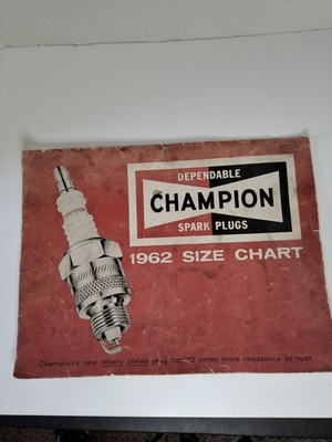 #ad Vintage 1962 Champion Spark Plugs Size Chart Application Guide Car Truck $14.99