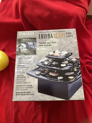 Homedics Envirascape Rock Garden Tabletop Relaxation Pyramid Falls River Rocks