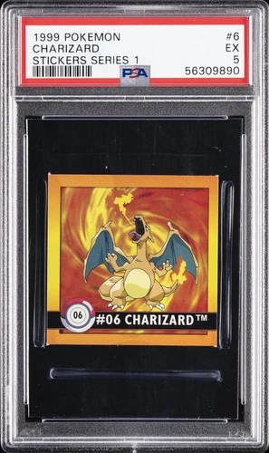 1999 POKEMON STICKERS SERIES 1 #6 CHARIZARD PSA 5