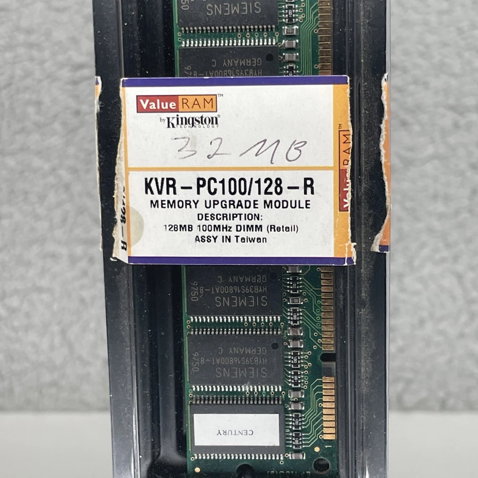 Vintage Kingston KVR-PC100/128-R 256MB SDRAM 168-Pin DIMM Siemens Chips MEM2000  - Image 4 of 4