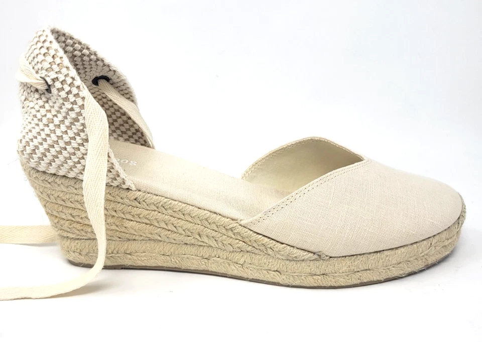 Soludos The Marseille 坡跟踝花边帆布鞋 - 米色 - 女式 10 码 — 第 2/4 张图片