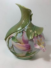 Franz Morning Glory Vase FZ00533 Hand Painted Porcelain 16.5cm