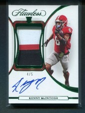 2023 Panini Flawless Collegiate Kenny McIntosh Rookie Patch Auto Emerald 4/5