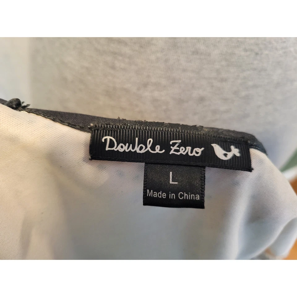 Vestido Double Zero L Negro Crema Plisado Ajuste Acampanado L Lunares Retro Pinup Glam Foto 4 de 4