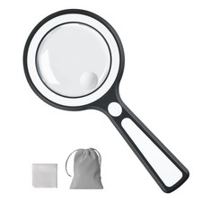 10X 30X Handheld Magnifying Glass with Light for Close Work Reading Low Vision