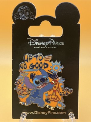 Disney Parks Lilo & Stitch ''Up To No Good''  2018 Pin New On Card Back