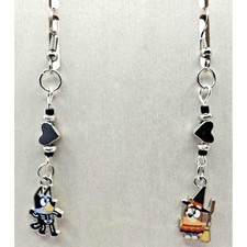 Bluey Bingo Halloween Earrings Costume Skeleton Witch Charm Dangle Drop Handmade