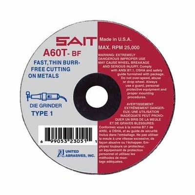 SAIT 23013 2'' x .035'' x 1/4'' A60T Type 1 Cut-Off Wheel
