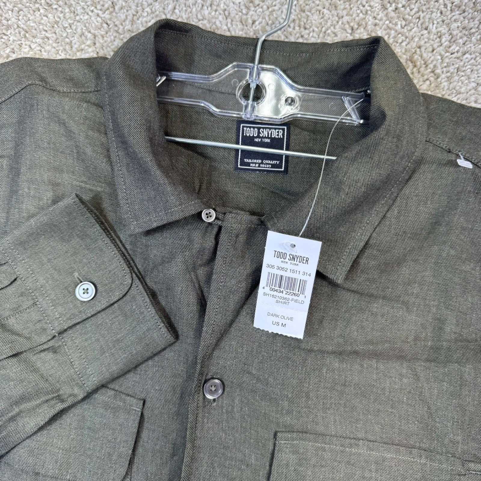 Todd Snyder Field Shirt Mens M Dark Olive Green Twill Long Sleeve Button Up New
Opens in a new windo