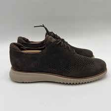 Cole Haan 2.ZER GRAND Laser Wingtip Oxfords in ironstone nubuck Size 8M