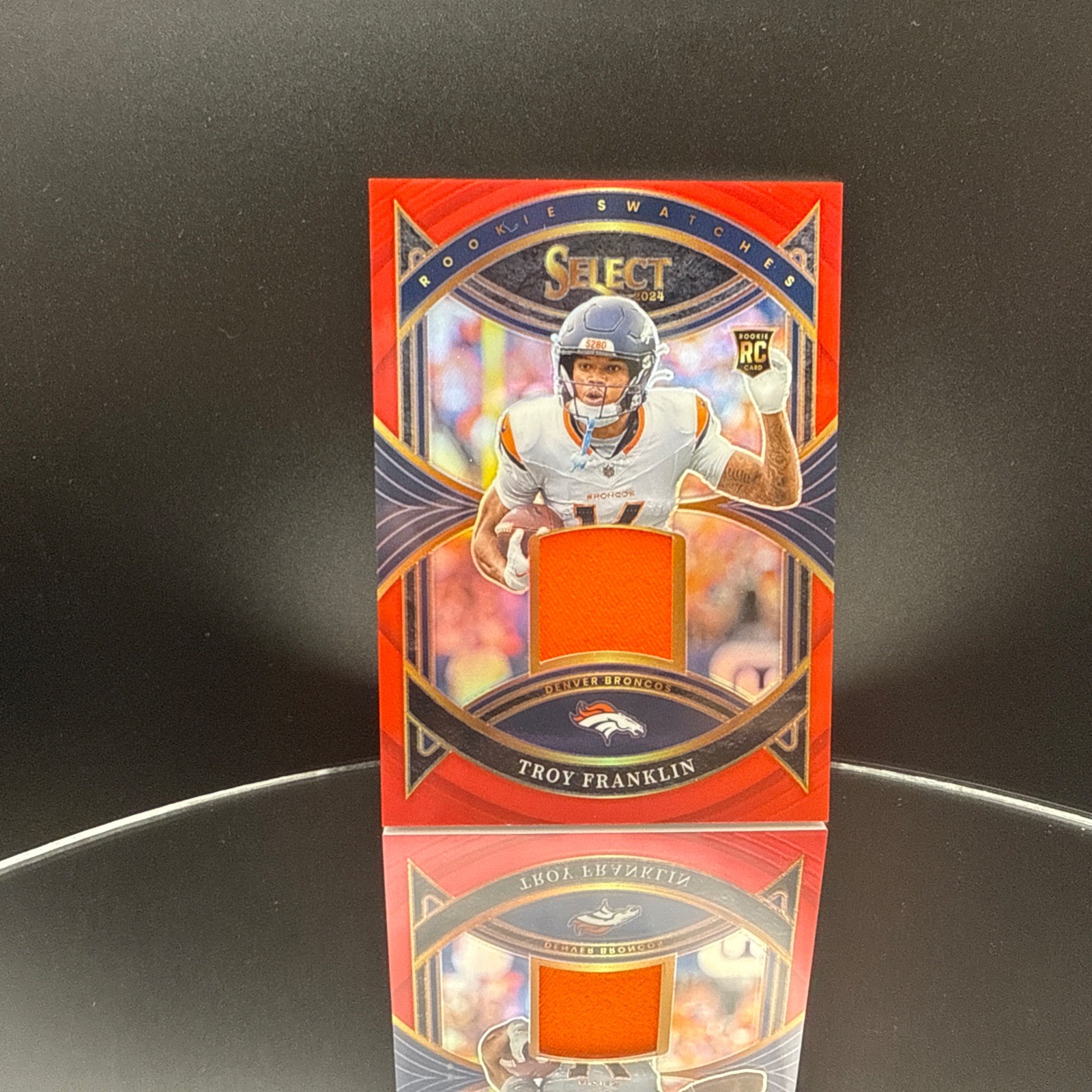 Troy Franklin Panini Select Rookie Swatches #RSTFN Red Prizm