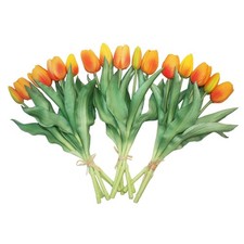 15pcs Artificial Tulips Flowers, Fake Tulips Real Touch, Faux Latex Bouquets,...