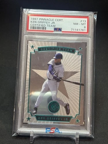 KEN GRIFFEY JR 1997 PINNACLE CERTIFIED TEAM SEATTLE MARINERS PSA 8
