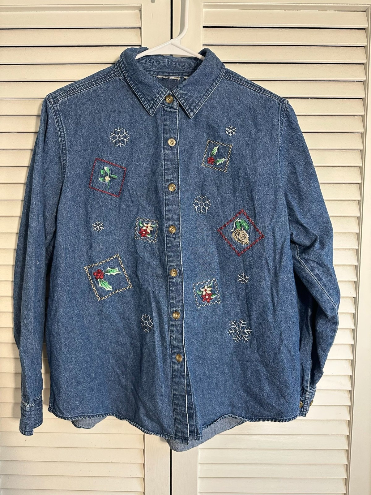 90's Vintage Button Down - Classic Elements Holid… - image 1