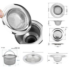Kitchen Sink Stainless Steel Filter Sewer Mesh Strainers Bathroom Floor Drain Ha