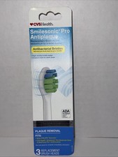 Smilesonic Antiplaque Replacement Brush Heads 3 Ct Fits Most Phillips Sonicare