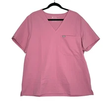 FIGS Catarina Technical Collection Womens Scrub Top Mauve Pink Medical Nurse XXL