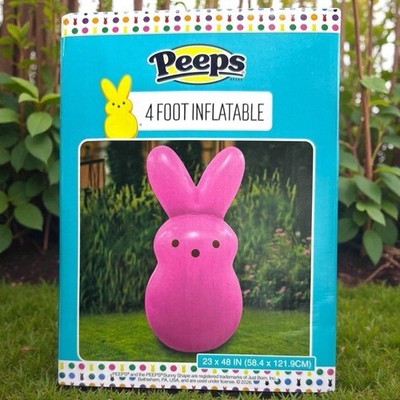 Peeps 4 Ft Inflatable PINK Easter Bunny Indoor Outdoor Easter Decoration