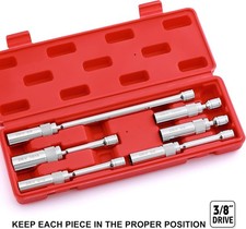 6PC 3/8"Drive Thin Wall Magnetic Swivel Spark Plug Socket,12 Point,1MM Thin Wall