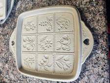 Brown Bag Cookie Art Shortbread Mold Stoneware Spring Flowers Hill Design 1988