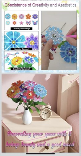 2 Cajas 5D Flor Mariposa Diamante Kits de Arte Hágalo Usted Mismo Decoración de Mesa - Imagen 7 de 7