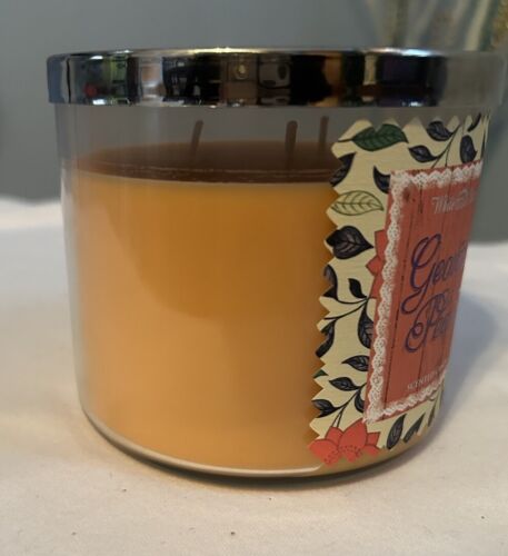 Bath & and Body Works 14.5 oz Georgia Peach Scented 3 Wick Candle - Picture 2 of 7