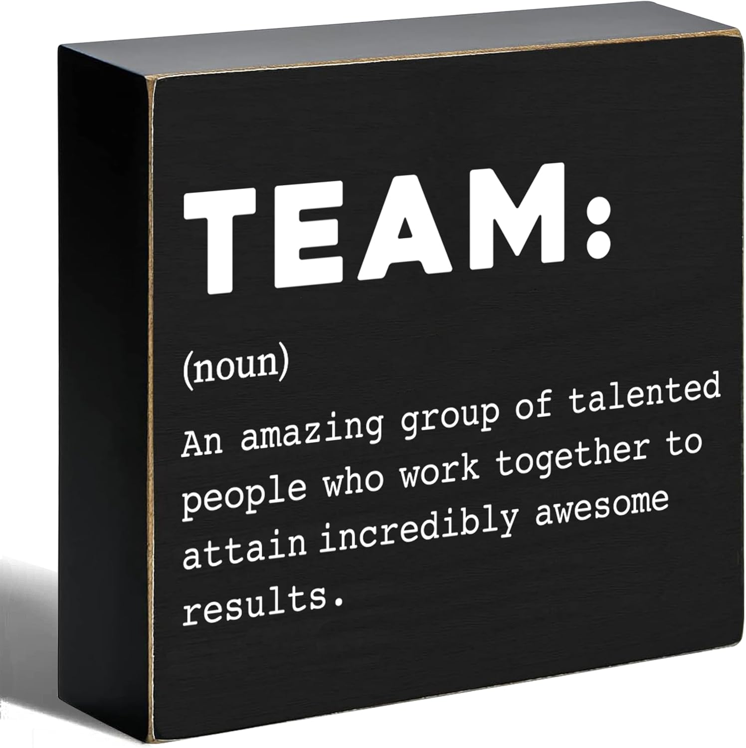 Team Definition Black Wooden Box Sign Decoration Rustic Team Quote Wooden Box Si