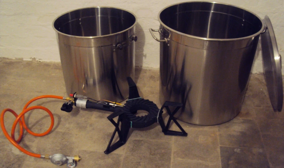 Gulaschkanone mit Wasserbad Edelstahltöpfe 67 und 46 Liter mit Gaskocher 10,5 KW - Bild 4 von 4