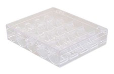 Deluxe plastic bobbin box. Holds 25 bobbins, Singer, Kenmore, Juki, Brother