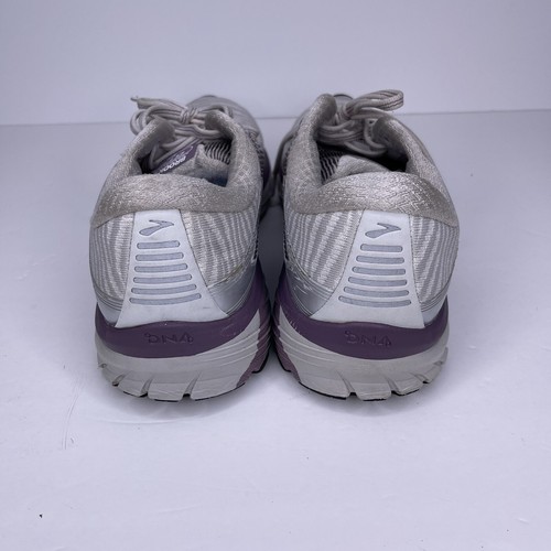 Women' Brooks Adrenaline GTS 18 Sz 11 Running Shoes White Purple Silver - Picture 4 of 6