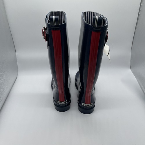 Nautica Women Blue Rain Boots Size 7 Red Buckle NWT New READ DESCRIPTION - Picture 5 of 10