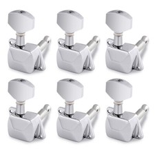 Guitar String Tuning Pegs Semiclosed Machine Heads Tuners Tuning Key 6R Chrome