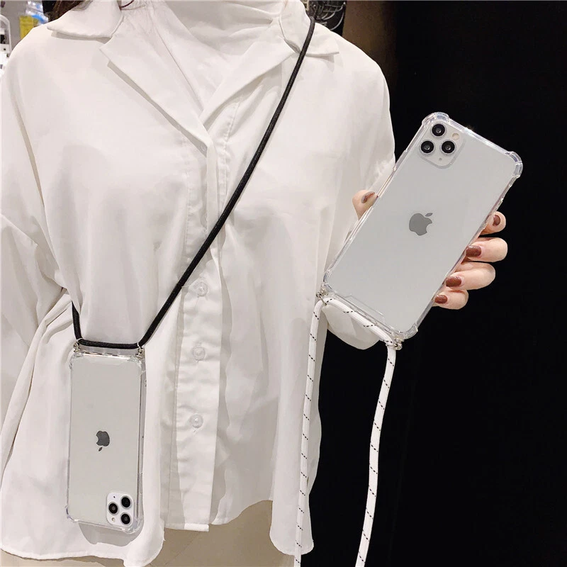 Crossbody Necklace Lanyard Clear Soft Case For iPhone 17 15 14 13 Pro Max Cover - Image 3 of 4